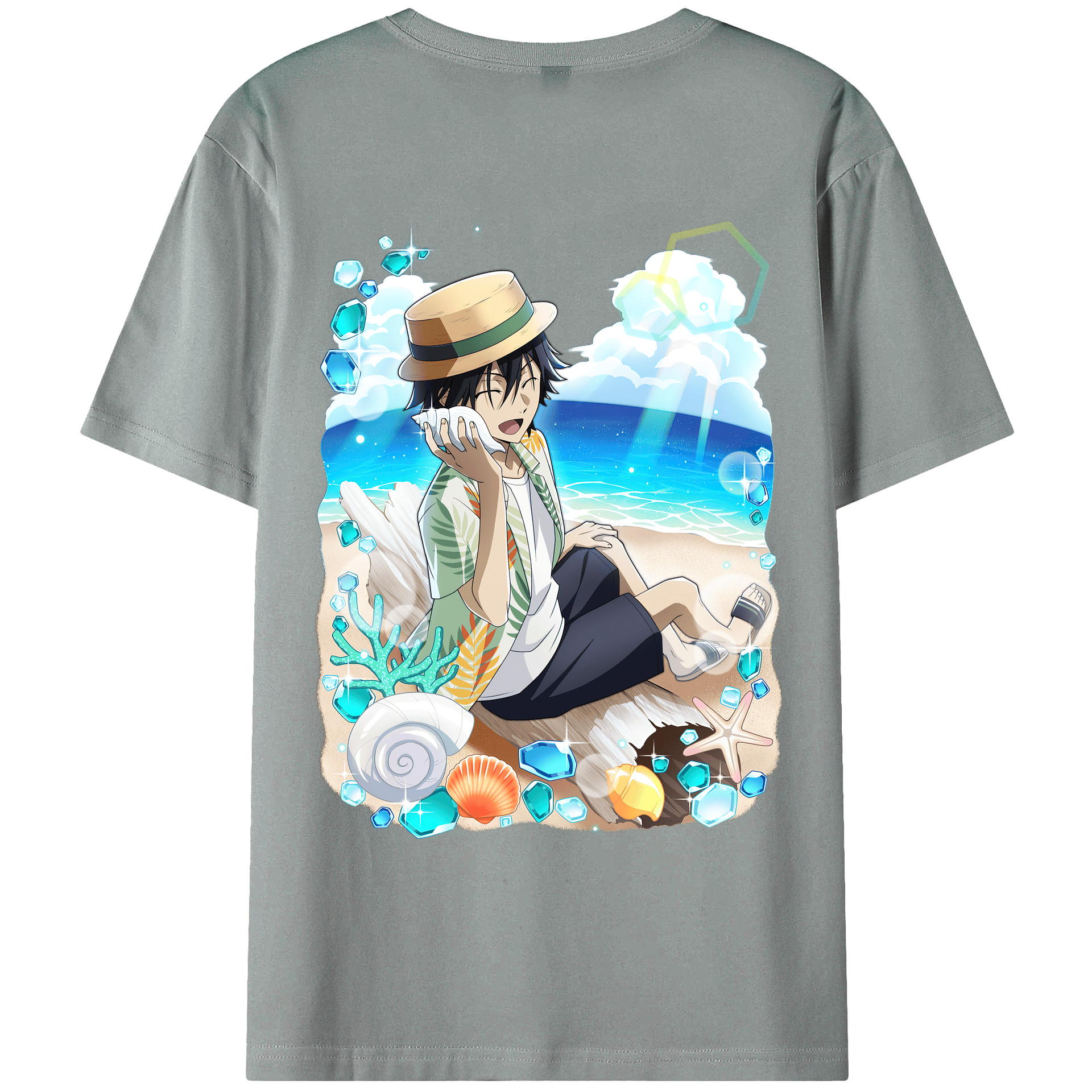 （画像用） 文豪ストレイドッグス Bungo Stray Dogs 綿100％ メンズ半袖Tシャツ（バックプリント） 通気性